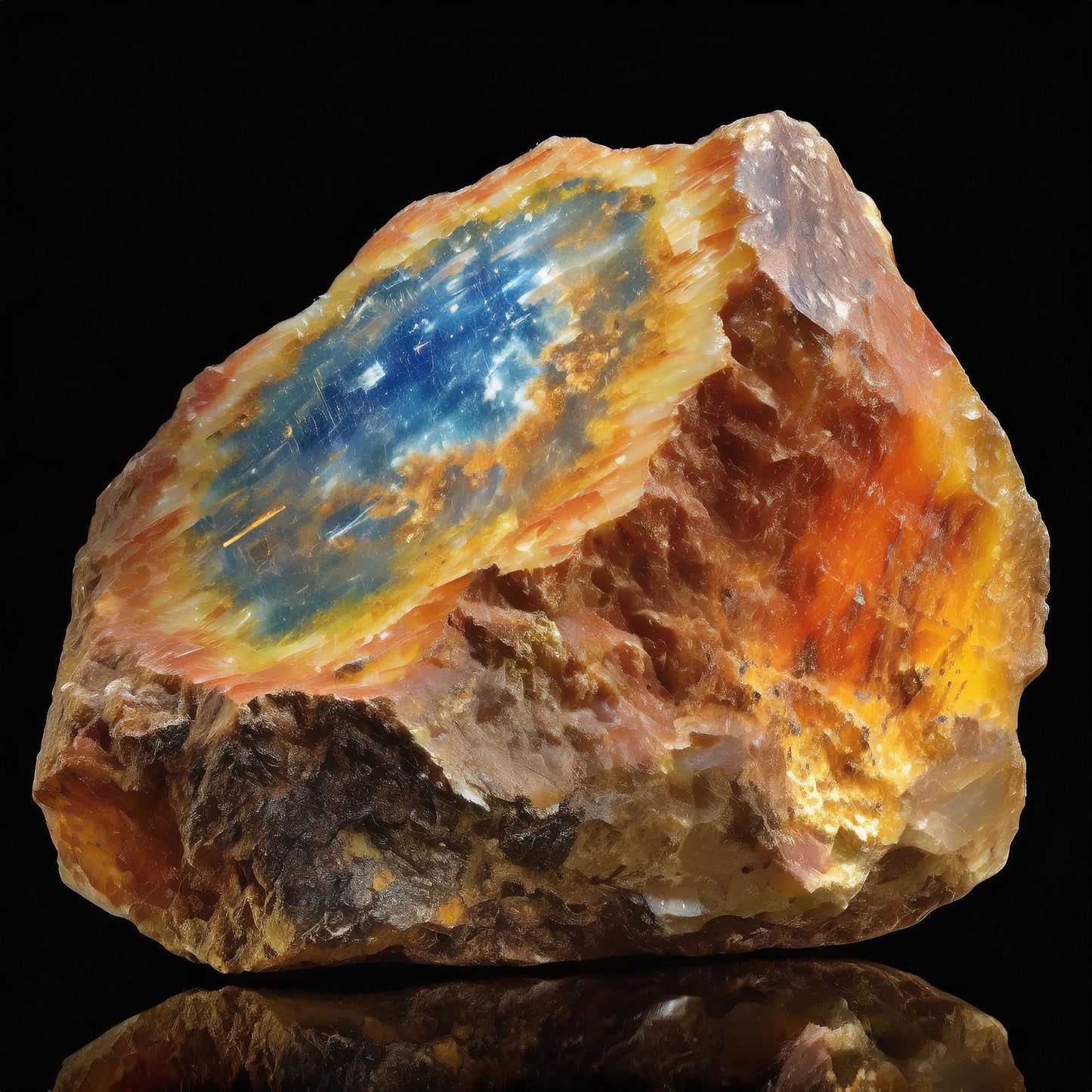 Boulder Opal - Large Nebula Boulder Opal in Semi-Transparent Rock